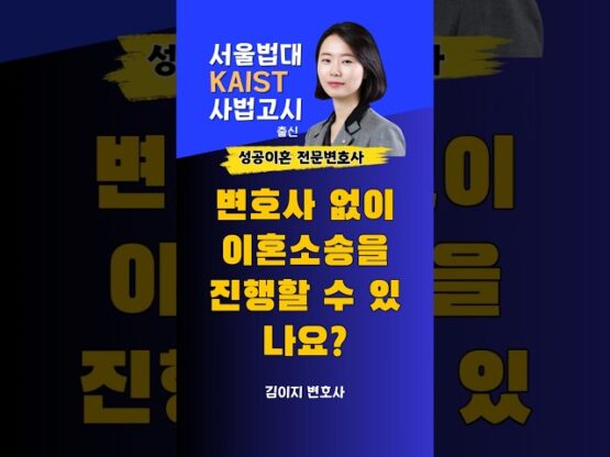 변호사 없이 이혼소송을 진행