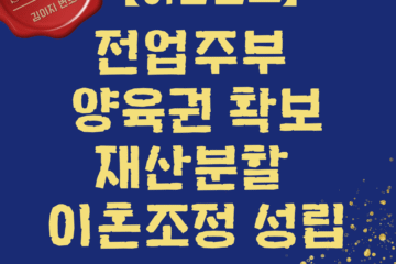 전업주부 양육권 확보 재산분할 이혼조정 성립